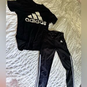 Adidas Leggings and Shirt Set 🖤🤍